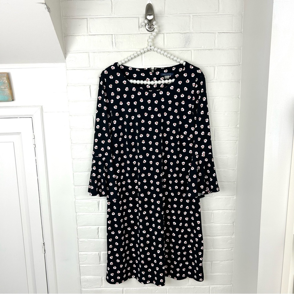 Tommy Hilfiger Floral Print Stretch Mini Bell Sleeve Dress Size 12